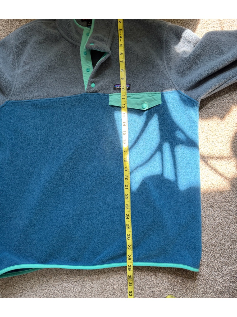 Patagonia Men’s Lightweight Synchilla Snap-T Fleece Pullover in Wavy Blue Large - Picture 10 of 14